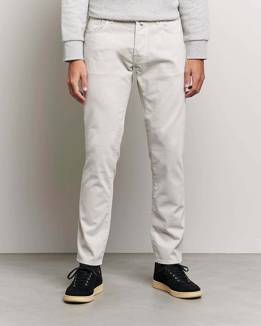 Men | Trousers | Jacob Cohën | Bard 5-Pocket Cotton Trousers Off White