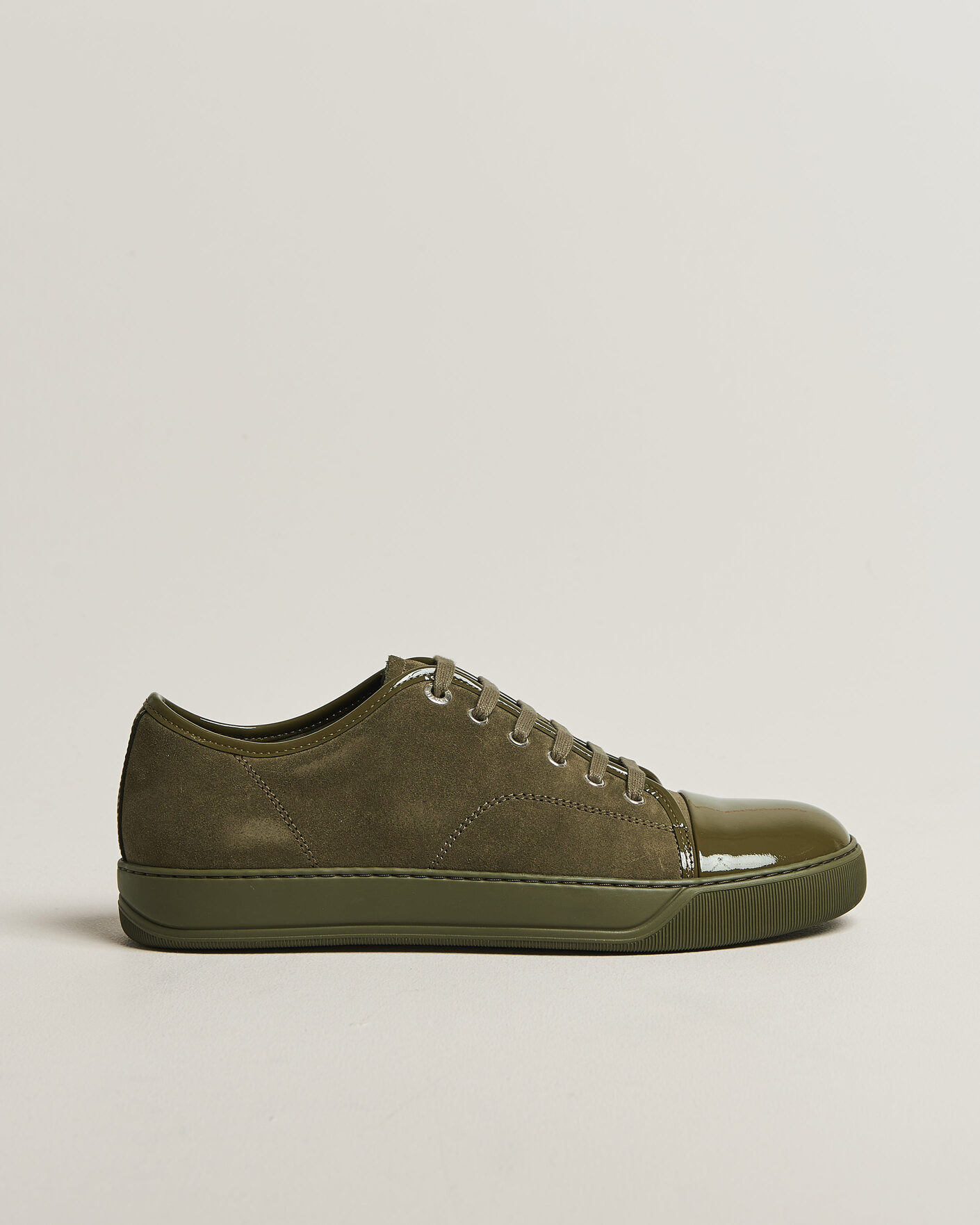Men | Sneakers | Lanvin | Patent Cap Toe Sneaker Khaki