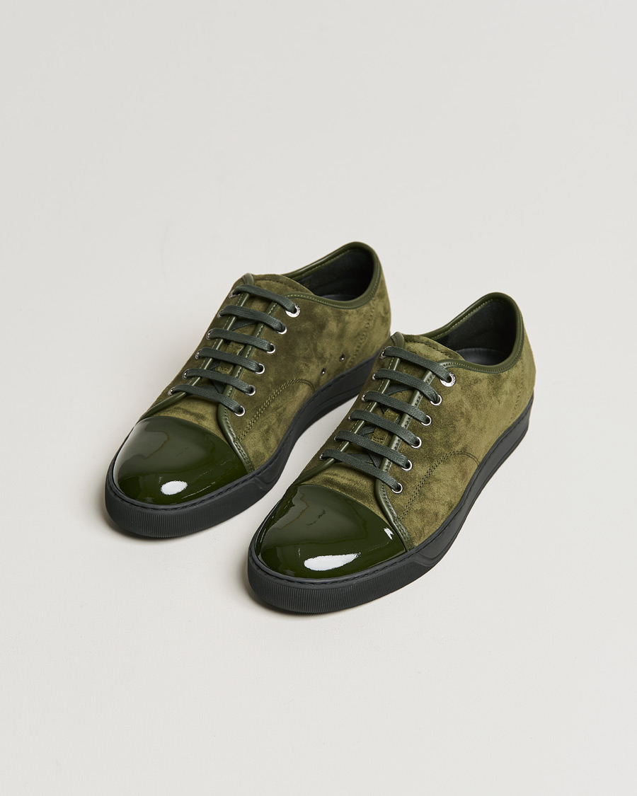 Men |  | Lanvin | Patent Cap Toe Sneaker Khaki