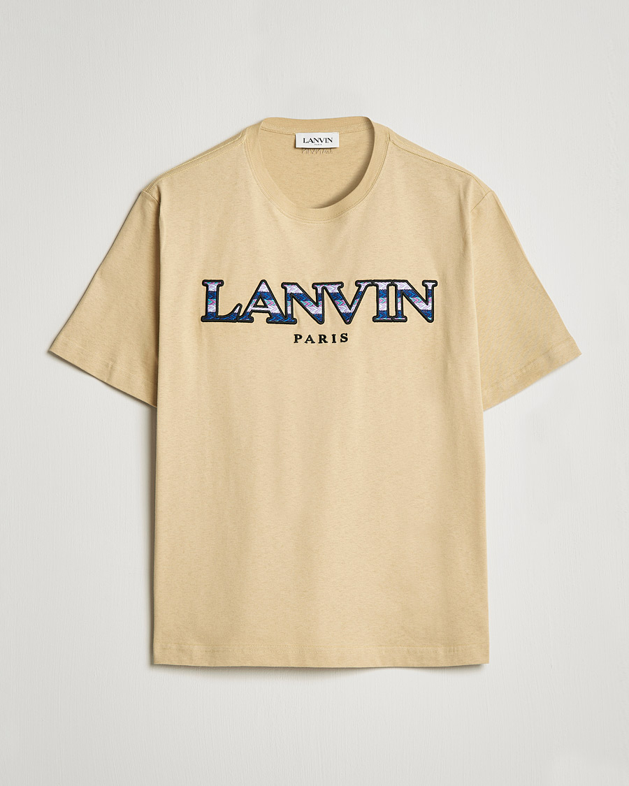 Men | T-Shirts | Lanvin | Curb Logo T-Shirt Beige