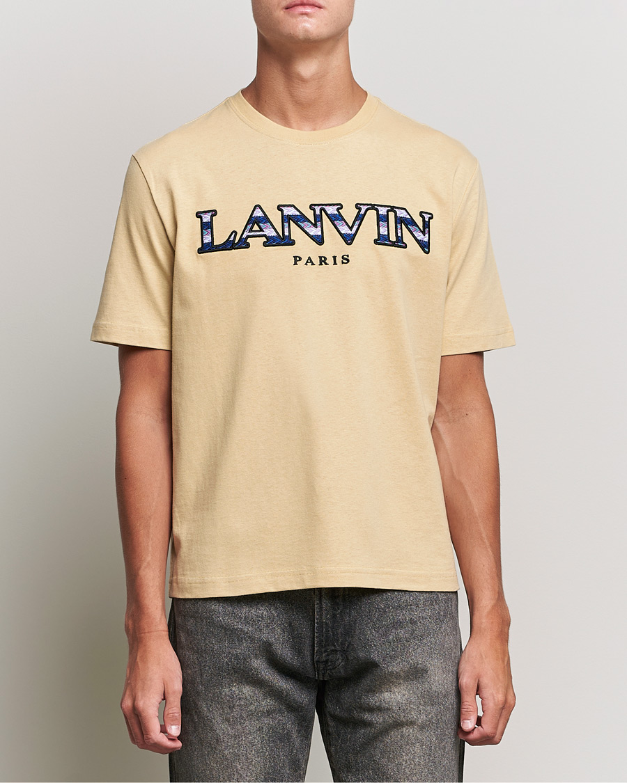 Men | T-Shirts | Lanvin | Curb Logo T-Shirt Beige