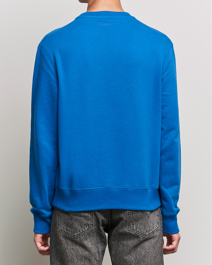 Men | Sweaters & Knitwear | Lanvin | Curb Logo Sweatshirt Blue Ocean
