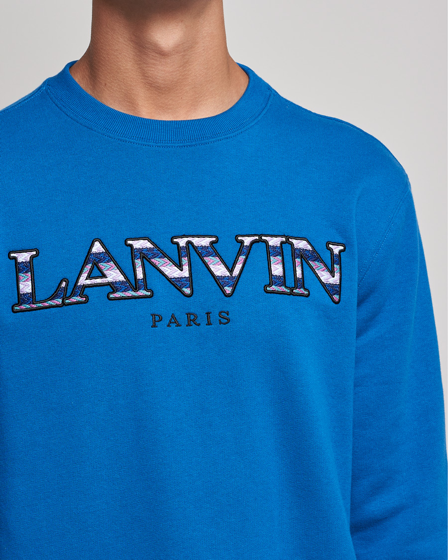 Men | Sweaters & Knitwear | Lanvin | Curb Logo Sweatshirt Blue Ocean