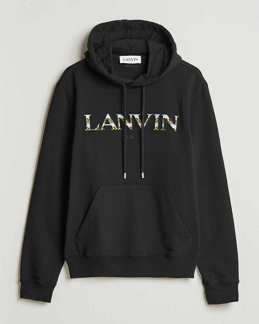 Men | Sweaters & Knitwear | Lanvin | Curb Logo Hoodie Black