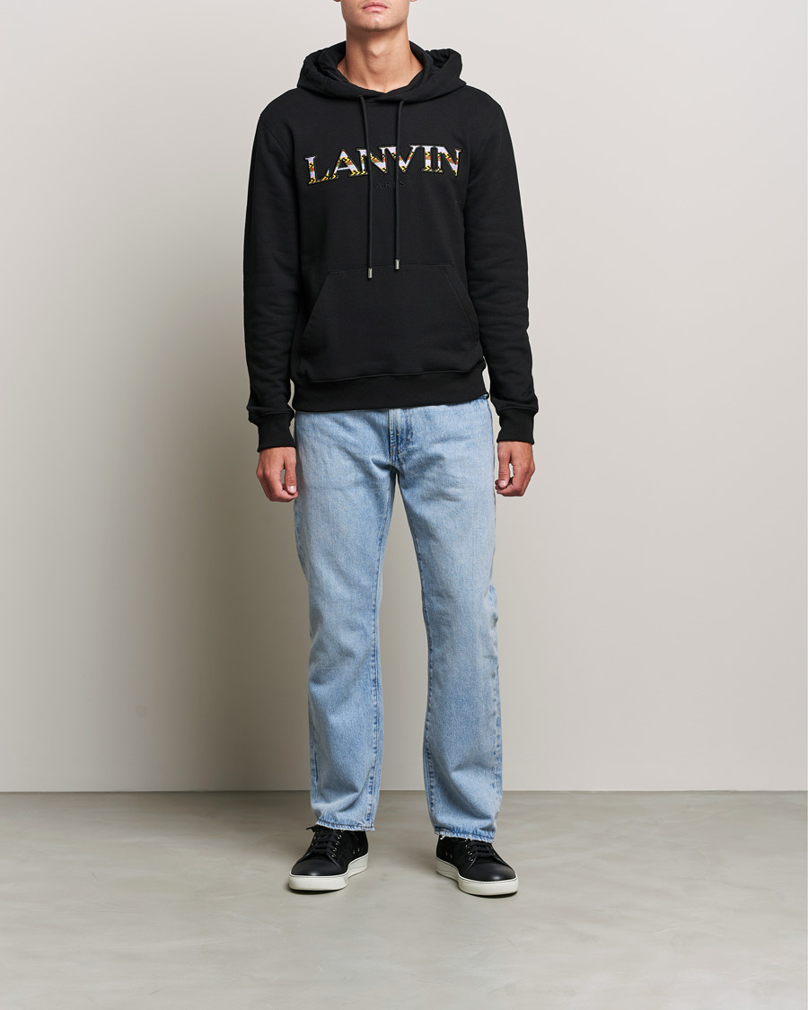 Men | Sweaters & Knitwear | Lanvin | Curb Logo Hoodie Black