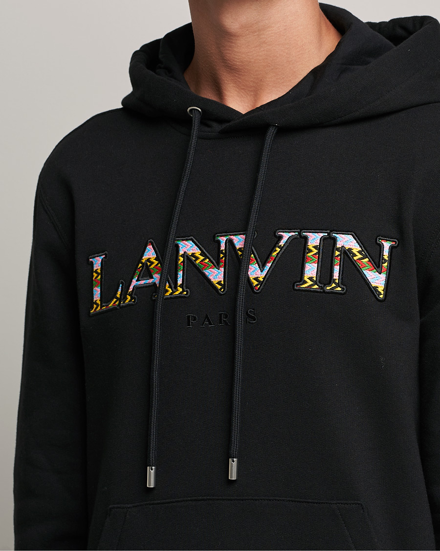 Men | Sweaters & Knitwear | Lanvin | Curb Logo Hoodie Black
