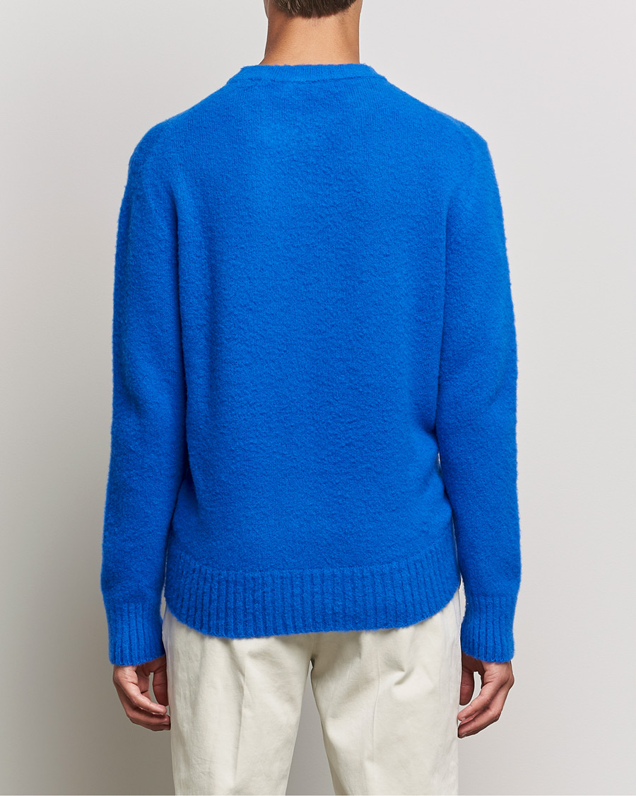 Men | Sweaters & Knitwear | Piacenza Cashmere | Brushed Wool Crew Neck Royal Blue