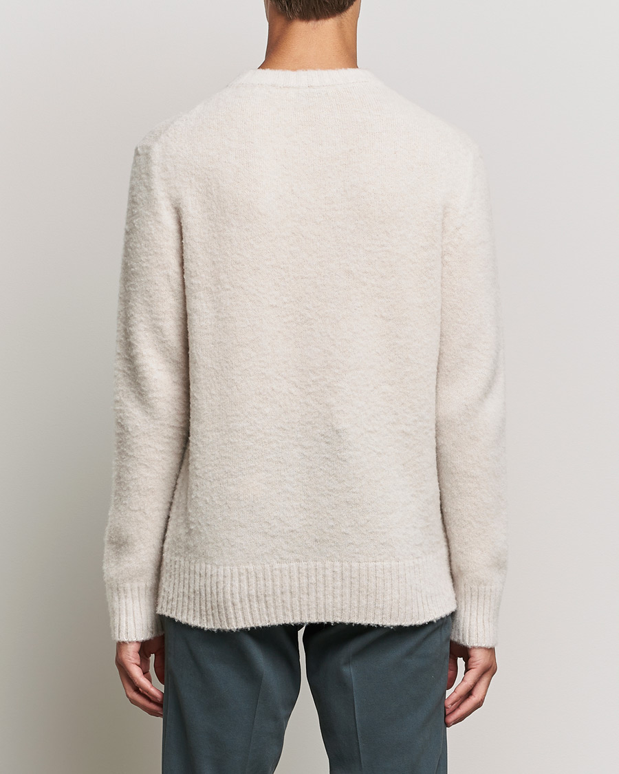 Men | Sweaters & Knitwear | Piacenza Cashmere | Brushed Wool Crew Neck Beige