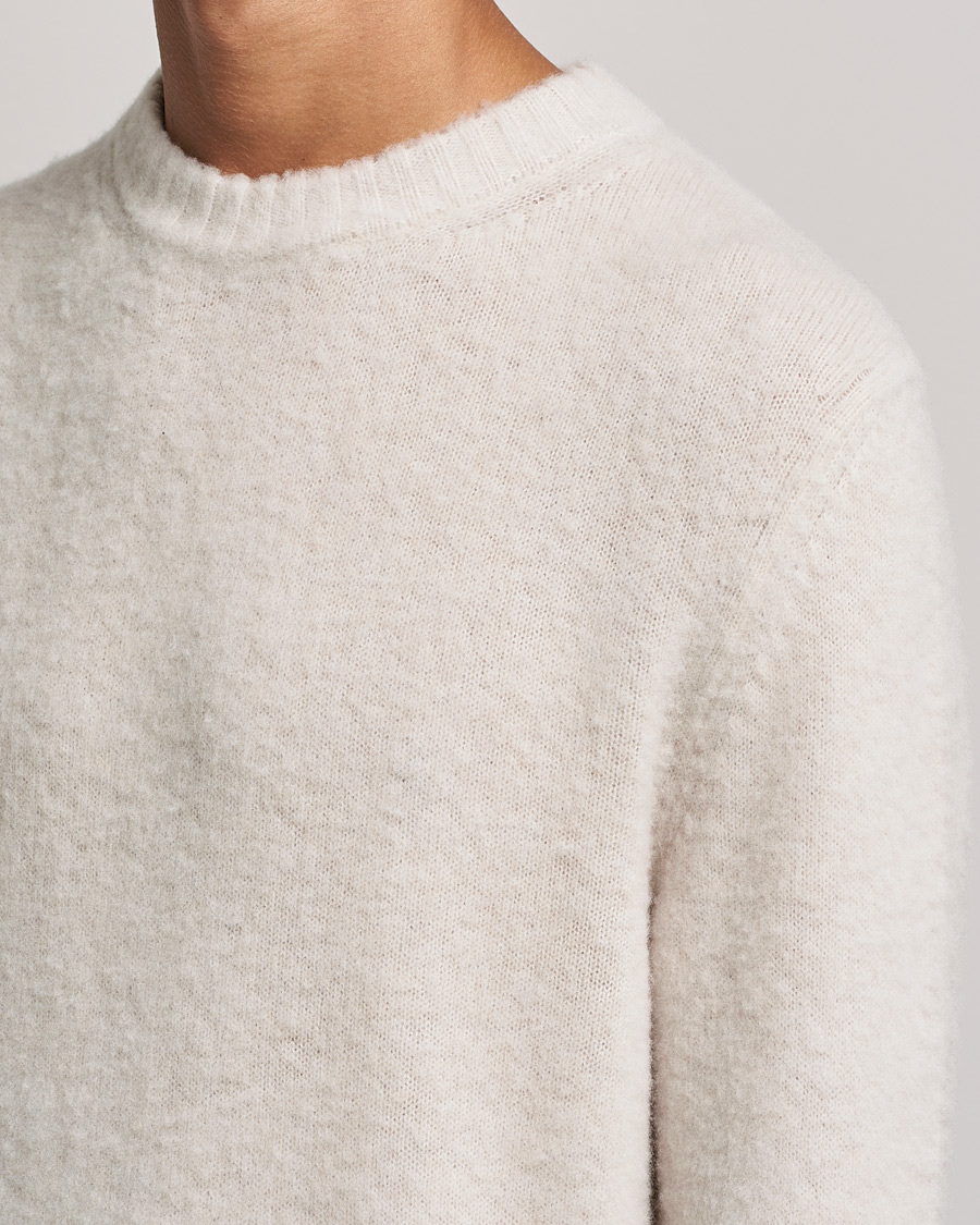 Men | Sweaters & Knitwear | Piacenza Cashmere | Brushed Wool Crew Neck Beige