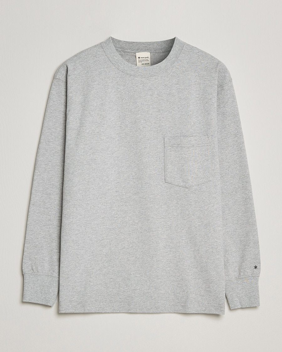 Men |  | Snow Peak | Recycled Cotton Heavy L/S T shirt Medium Grey