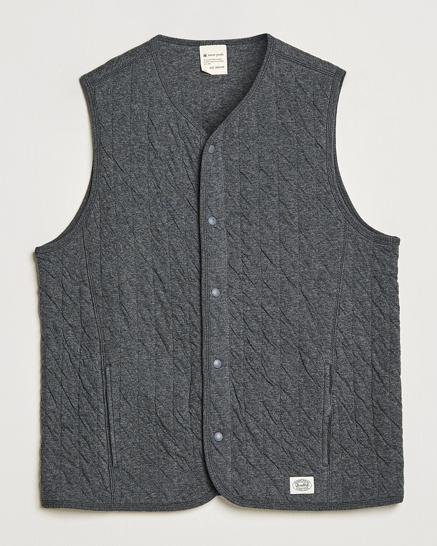 Men | Sweaters & Knitwear | Snow Peak | Natural Warm Stretch Vest Medium Grey