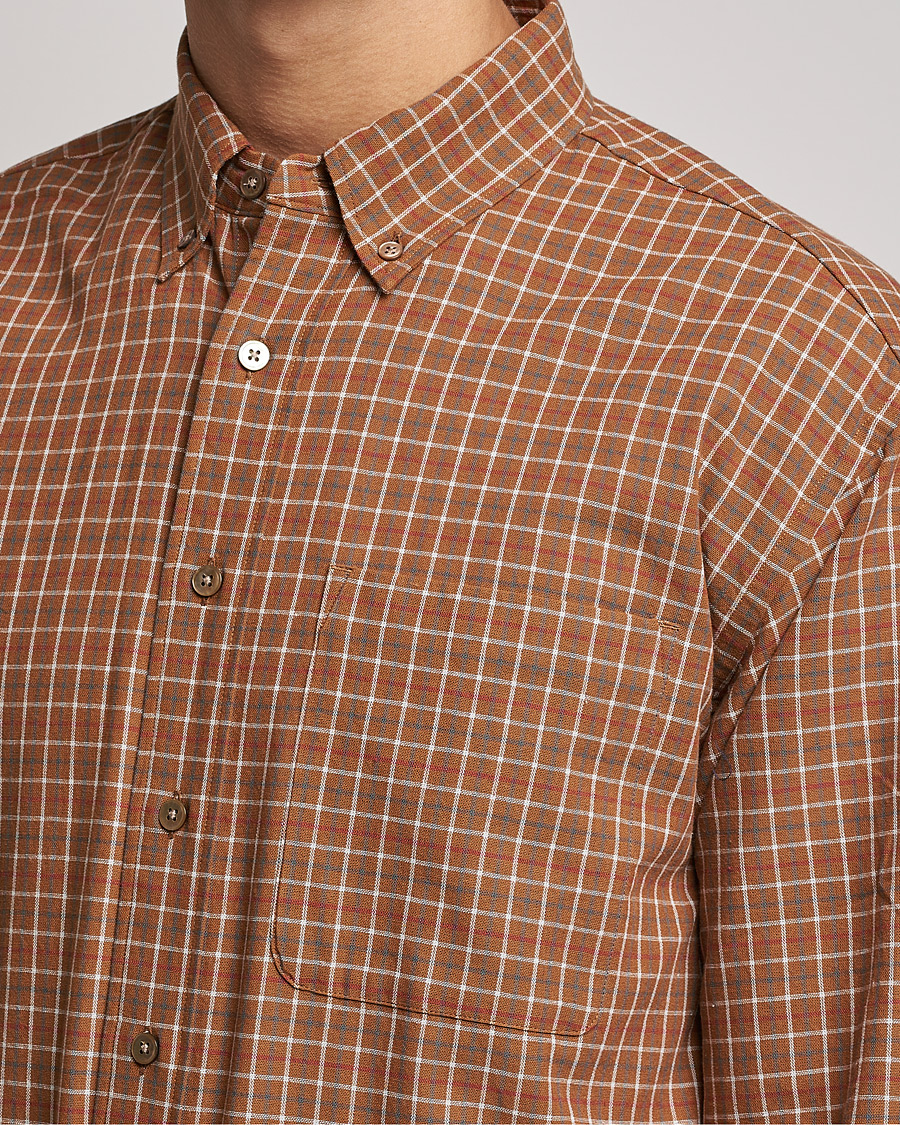 Men | Shirts | Snow Peak | Warm Cotton Button Down Shirt Brown Check