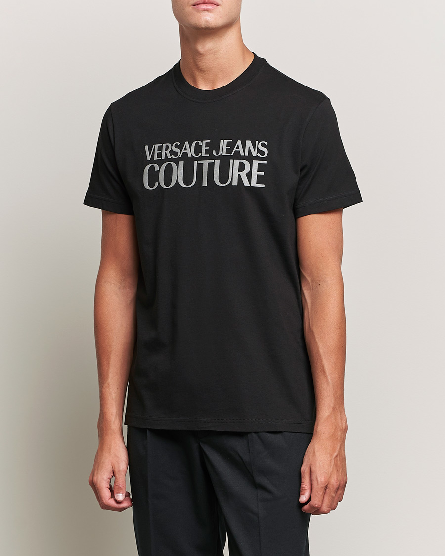 Men | T-Shirts | Versace Jeans Couture | Logo T-Shirt Black/Silver