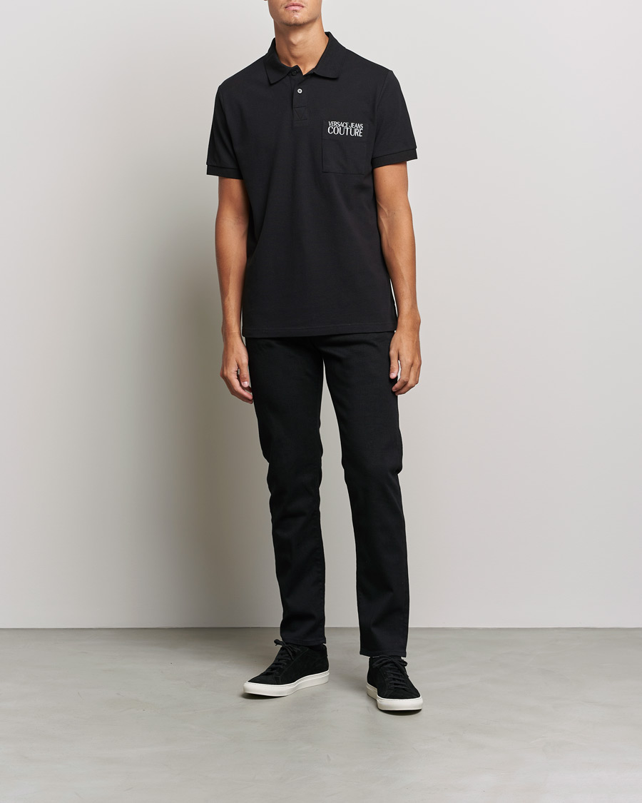 Men | Polo Shirts | Versace Jeans Couture | Logo Polo Shirt Black