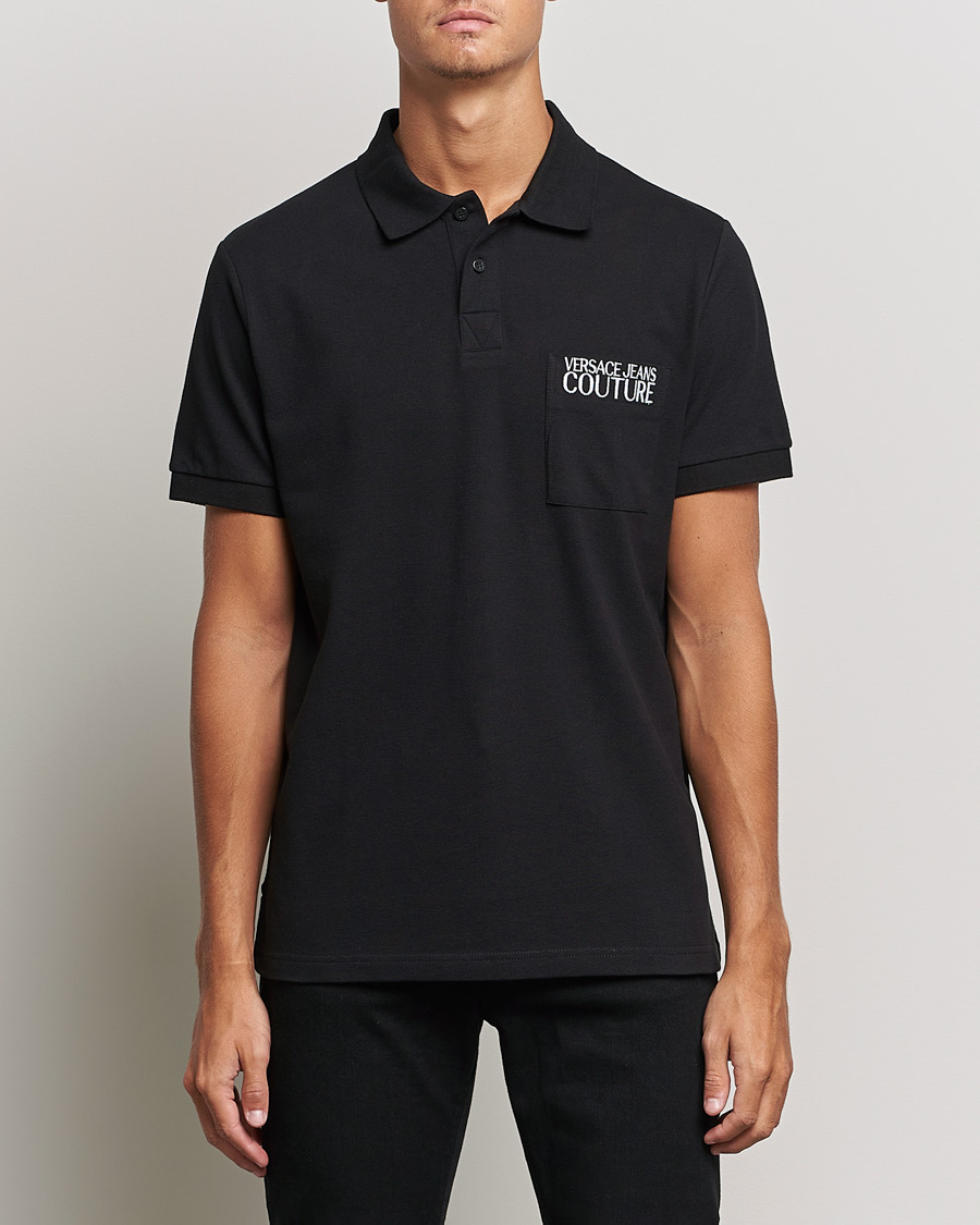Men | Polo Shirts | Versace Jeans Couture | Logo Polo Shirt Black
