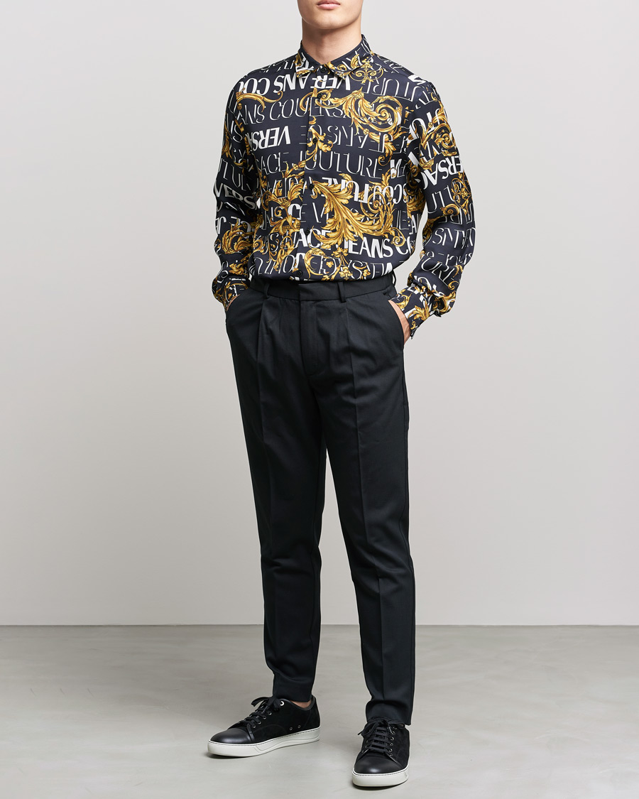 Men | Shirts | Versace Jeans Couture | Logo Baroque Shirt Black