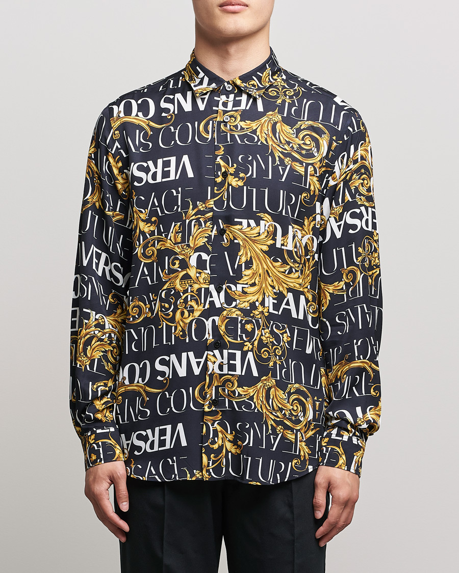 Men | Shirts | Versace Jeans Couture | Logo Baroque Shirt Black