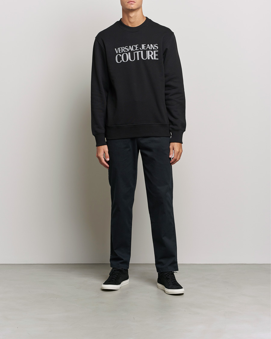 Men | Sweaters & Knitwear | Versace Jeans Couture | Logo Sweatshirt Black/Silver