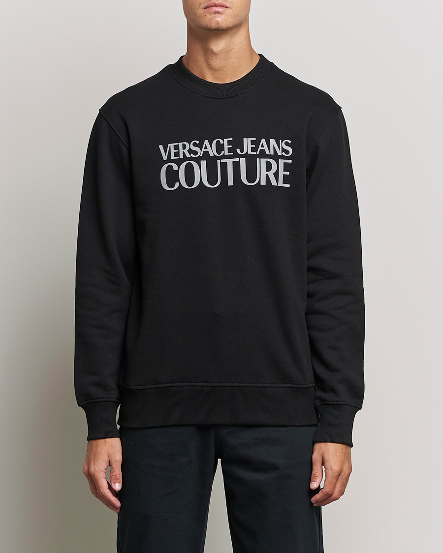 Men | Sweaters & Knitwear | Versace Jeans Couture | Logo Sweatshirt Black/Silver