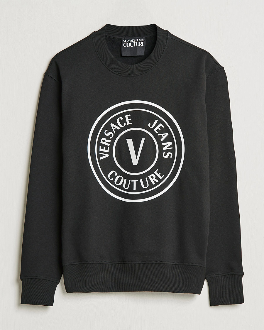Men | Sweaters & Knitwear | Versace Jeans Couture | Big V Emblem Sweatshirt Black