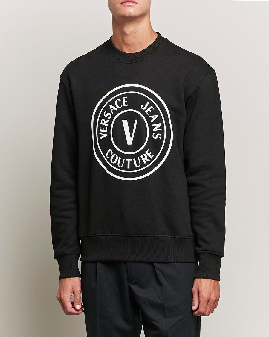 Men | Sweaters & Knitwear | Versace Jeans Couture | Big V Emblem Sweatshirt Black