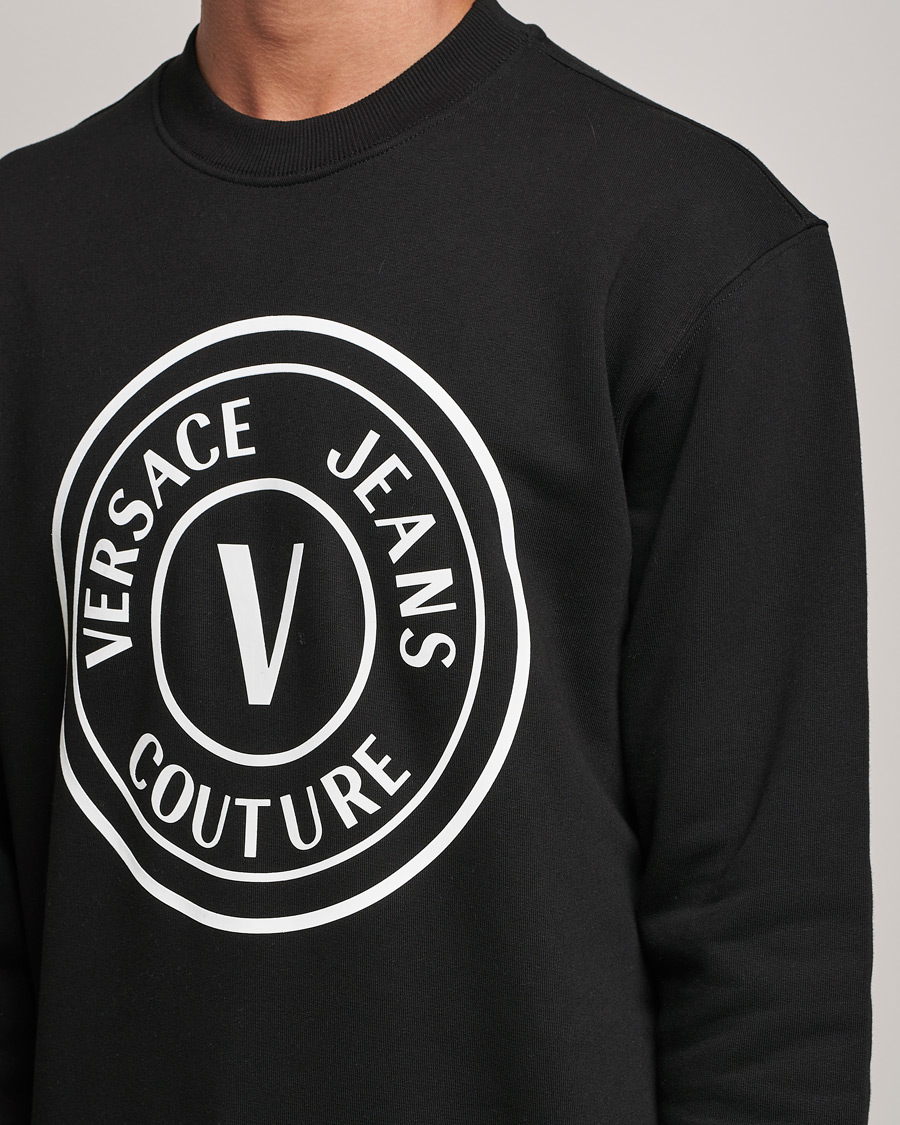 Men | Sweaters & Knitwear | Versace Jeans Couture | Big V Emblem Sweatshirt Black