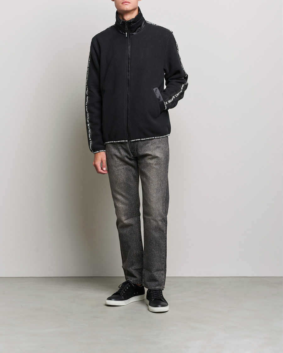 Men | Sweaters & Knitwear | Versace Jeans Couture | Tape Logo Full Zip Black