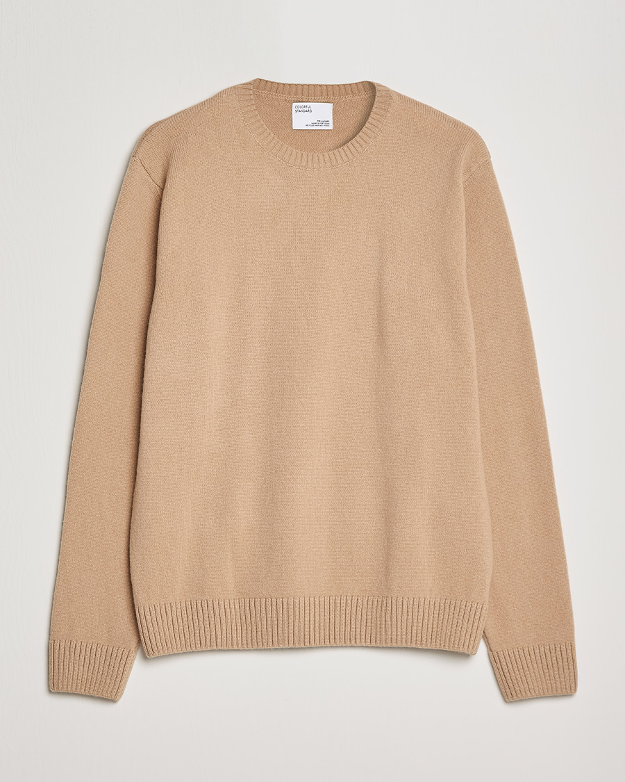 Men | Sweaters & Knitwear | Colorful Standard | Classic Merino Wool Crew Neck Honey Beige