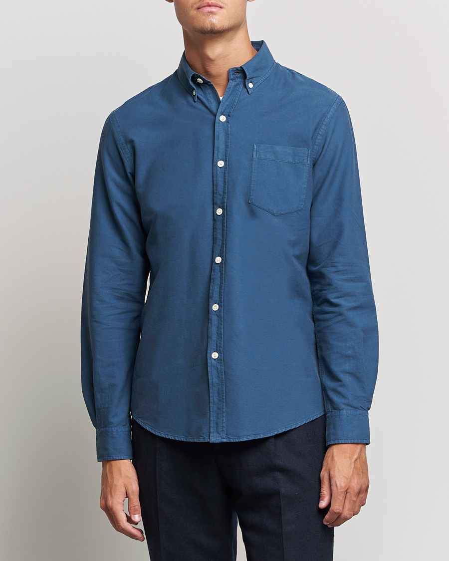 Men | Colorful Standard | Colorful Standard | Classic Organic Oxford Button Down Shirt Petrol Blue