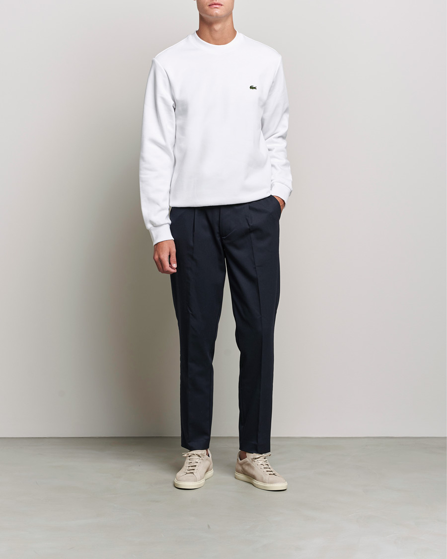 Men | Sweaters & Knitwear | Lacoste | Crew Neck Sweatshirt White