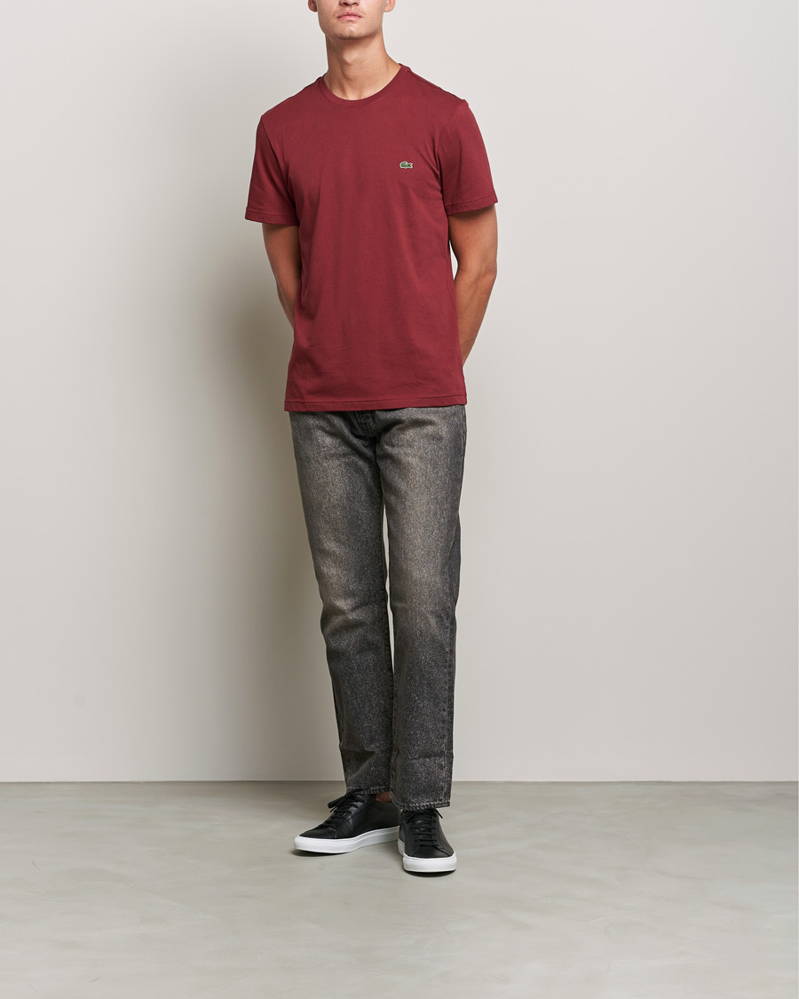 Men | T-Shirts | Lacoste | Crew Neck Tee Cranberry