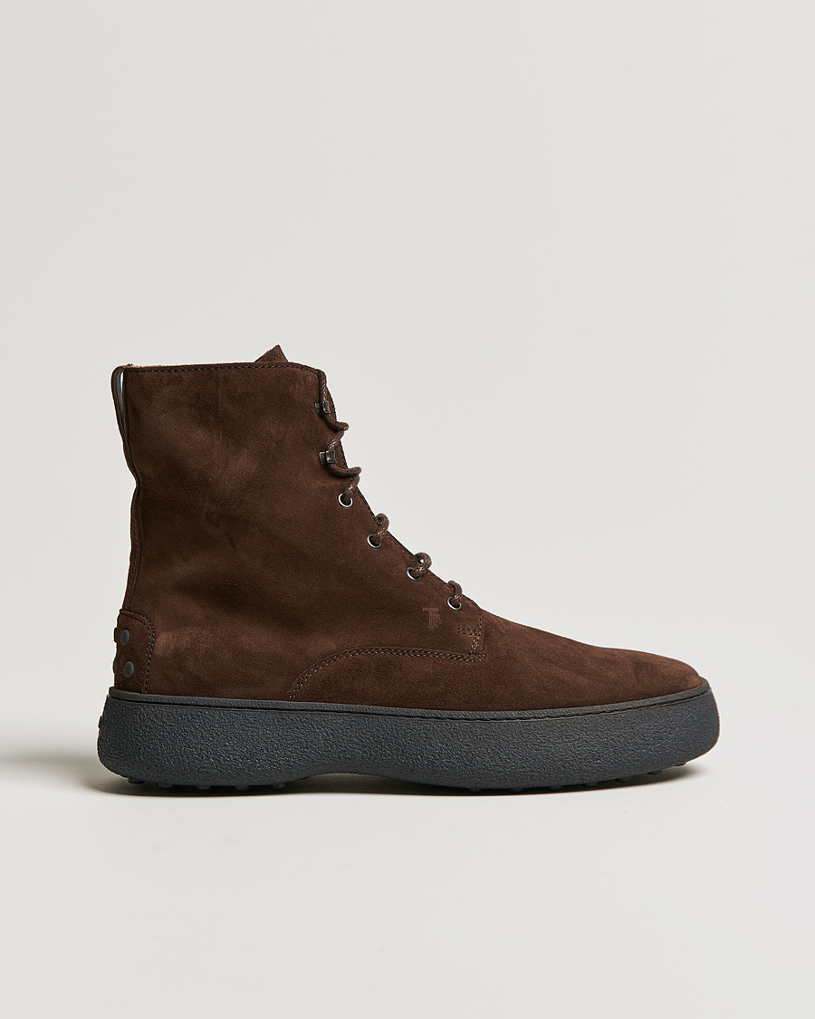 Men | Tod's Gommino Winter Boots Dark Brown Suede | Tod's | Gommino Winter Boots Dark Brown Suede