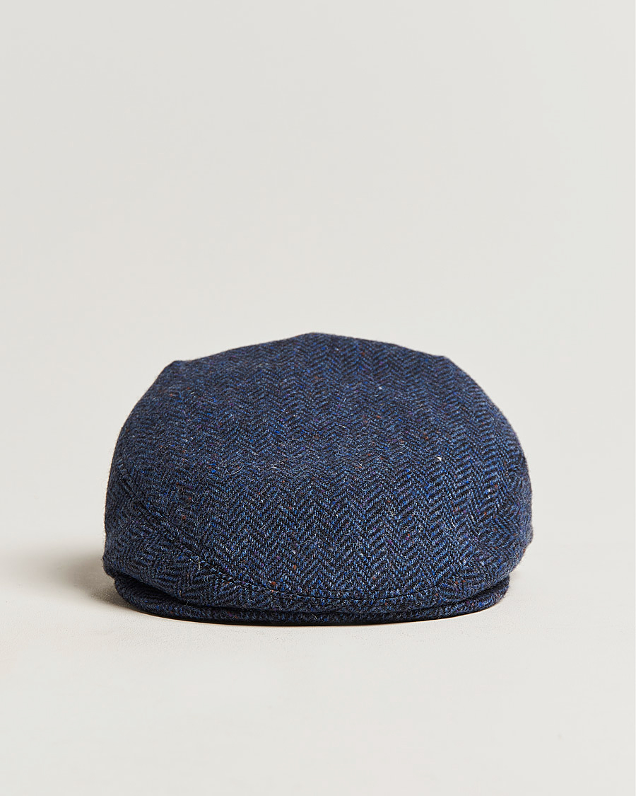 Men | Hats & Caps | Lock & Co Hatters | Glen Herringbone Wool Cap Blue