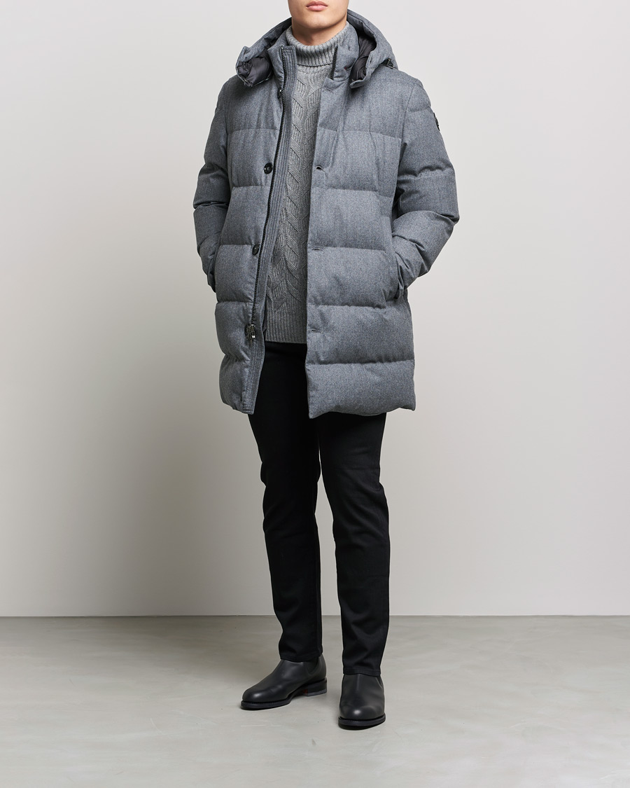 Men | Coats & Jackets | Woolrich | Luxe Long Parka Medium Grey Melange