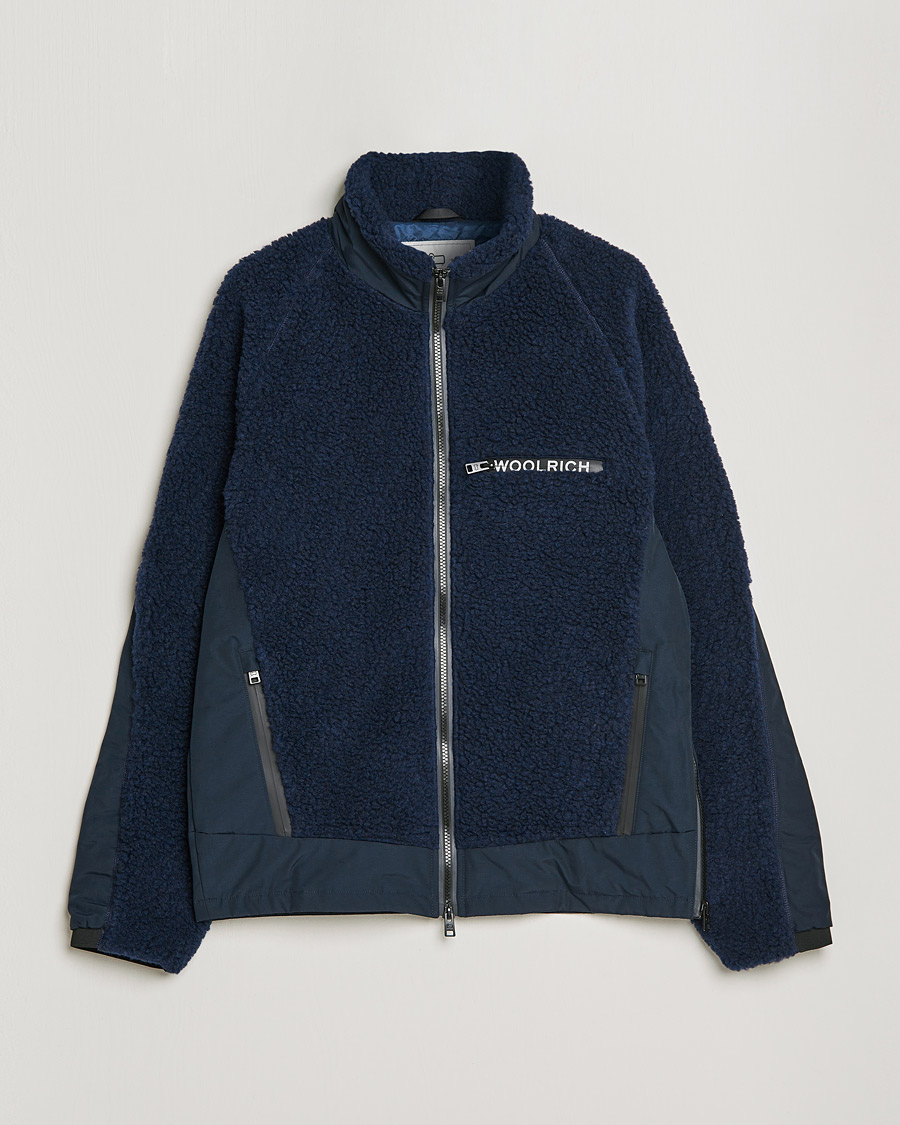 Men |  | Woolrich | Sherpa Hybrid Jacket Melton Blue