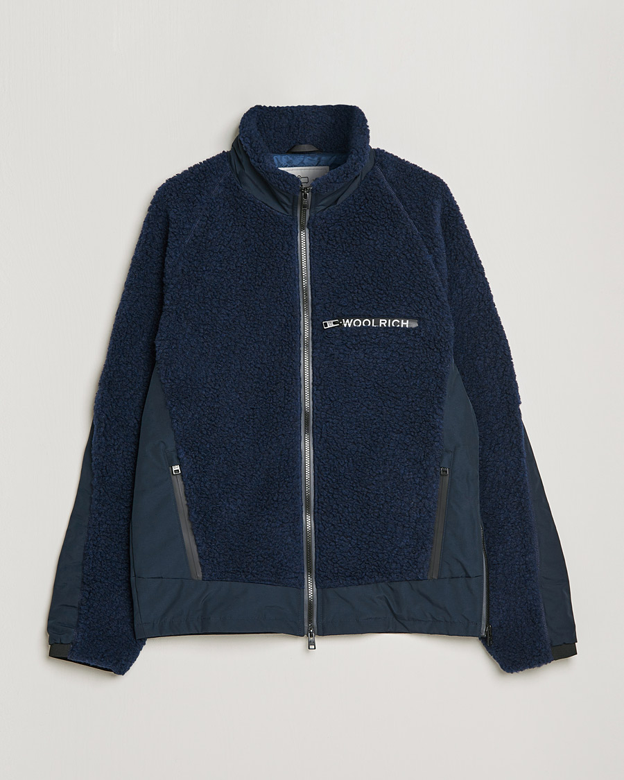 Men | Coats & Jackets | Woolrich | Sherpa Hybrid Jacket Melton Blue