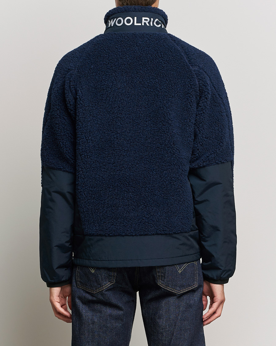 Men | Coats & Jackets | Woolrich | Sherpa Hybrid Jacket Melton Blue
