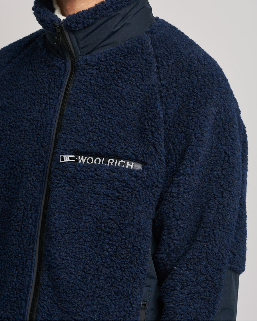 Men | Coats & Jackets | Woolrich | Sherpa Hybrid Jacket Melton Blue