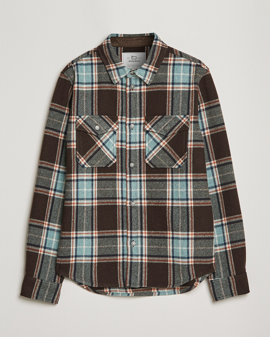 Men | Shirts | Woolrich | Alaskan Melton Wool Overshirt Desert Check