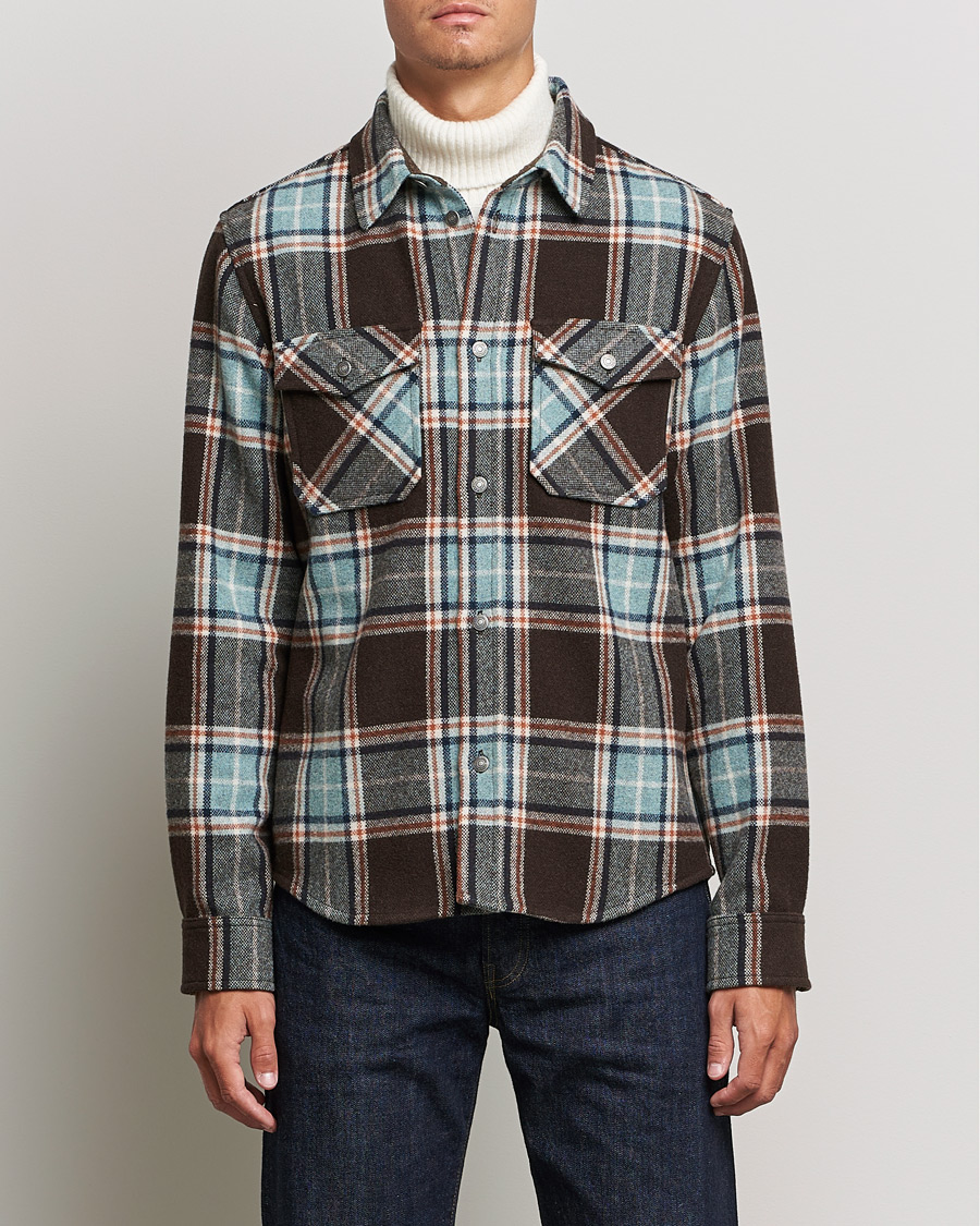 Men | Shirts | Woolrich | Alaskan Melton Wool Overshirt Desert Check