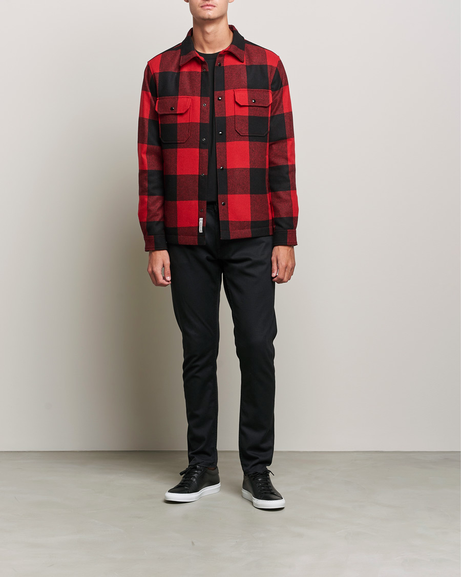 Men | Shirts | Woolrich | Alaskan Wool Padded Overshirt Red Buffalo