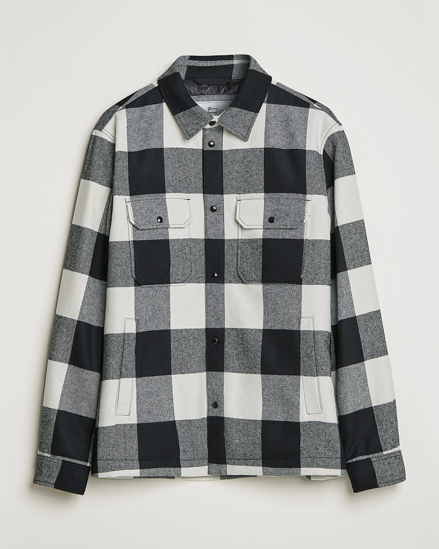 Men | Shirts | Woolrich | Alaskan Wool Padded Overshirt White Buffalo