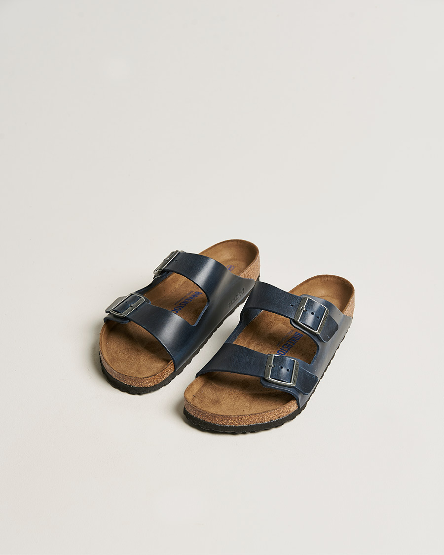 Men | Sandals & Slides | BIRKENSTOCK | Arizona Soft Footbed Blue Oiled Leather