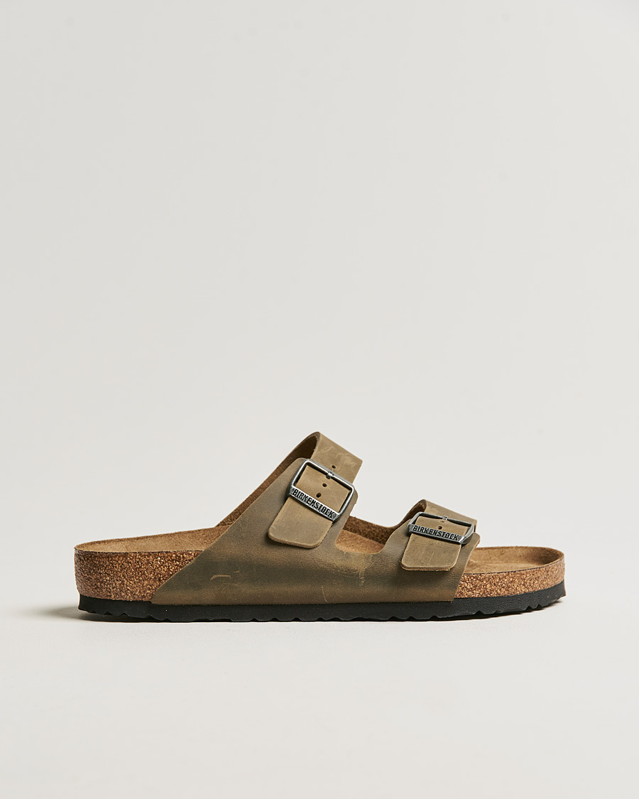 Men | Summer Shoes | BIRKENSTOCK | Arizona Soft Footbed Faded Khaki Oiled Leather
