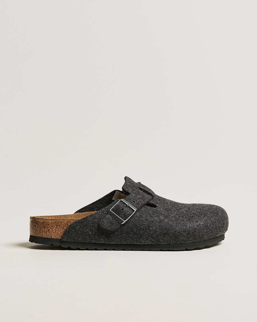Men | BIRKENSTOCK Boston Classic Footbed Wool Felt Antracite | BIRKENSTOCK | Boston Classic Footbed Wool Felt Antracite