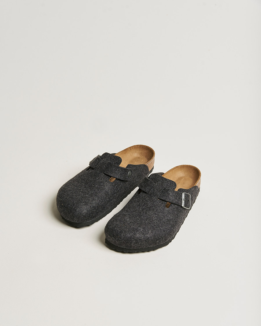 Men | BIRKENSTOCK Boston Classic Footbed Wool Felt Antracite | BIRKENSTOCK | Boston Classic Footbed Wool Felt Antracite