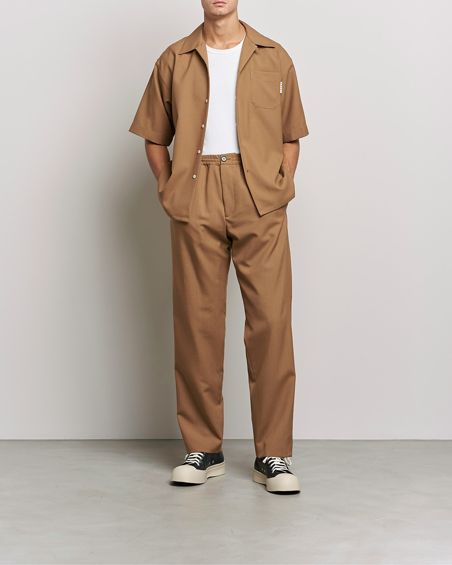 Men | Trousers | Marni | Tropical Wool Trousers Beige