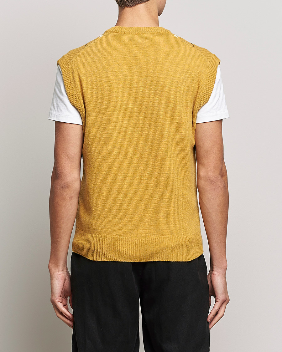 Men | Sweaters & Knitwear | Marni | Shetland Argyle Knit Vest White/Yellow