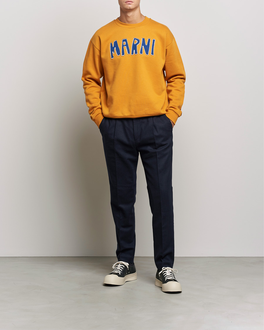 Men | Sweaters & Knitwear | Marni | Brushed Logo Sweatshirt Yellow