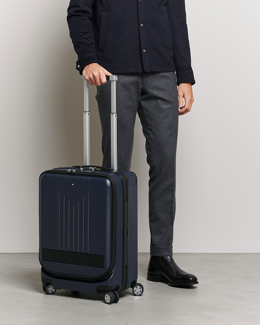 Men | Suitcases | Montblanc | Trolley Cabin w. Pocket 4 Wheels Blue